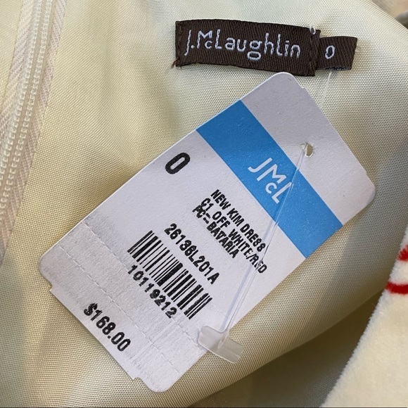 J. McLaughlin Kim Dress NWT Velvet Soft in Bavaria Print Size 0 Cream Red - Picture 4 of 9